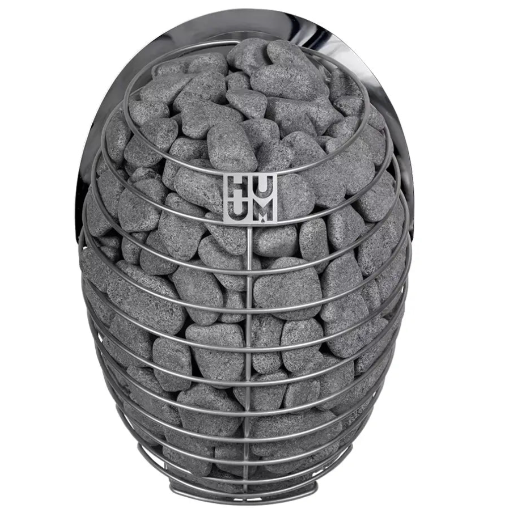 Auris Two outdoor cedar sauna, HUUM Drop heater option with stones
