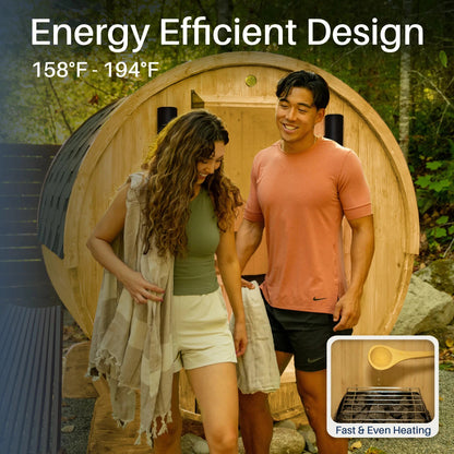 Anémona White Finland Pine Barrel Sauna - 3-4 Person