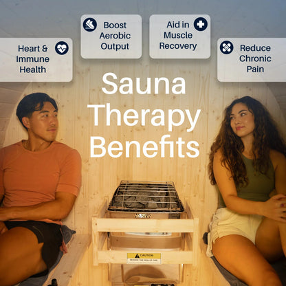 Anémona White Finland Pine Barrel Sauna with Front Porch Canopy & Black Accents – 6-8 People