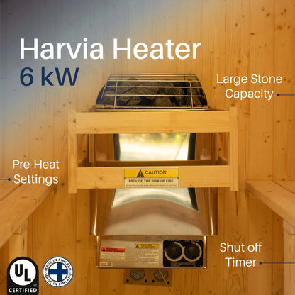 Arnica Rustic Cedar Square Sauna – 6 Person