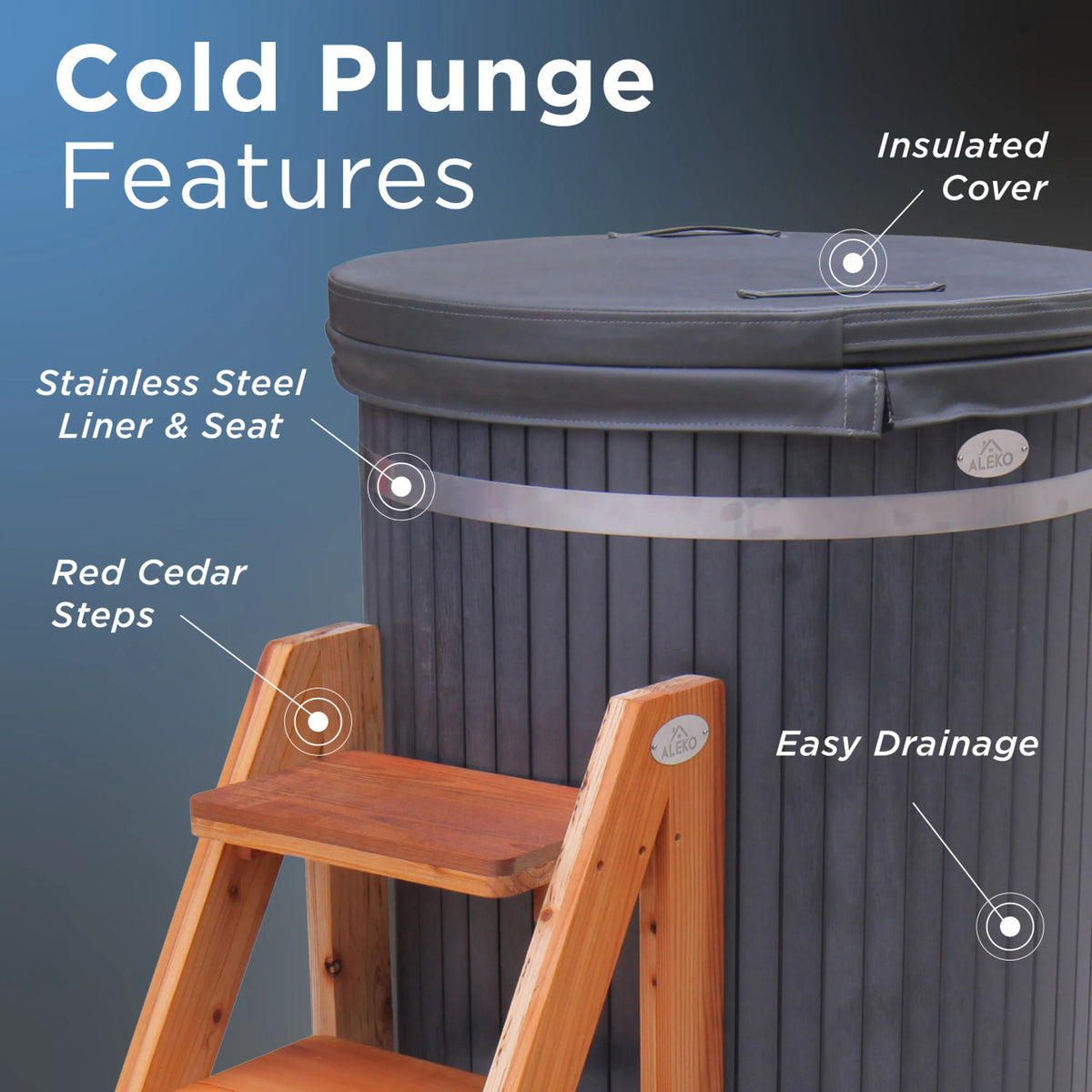 Lumina Vertical Cold Plunge and 1 HP Chiller & Heater Kit