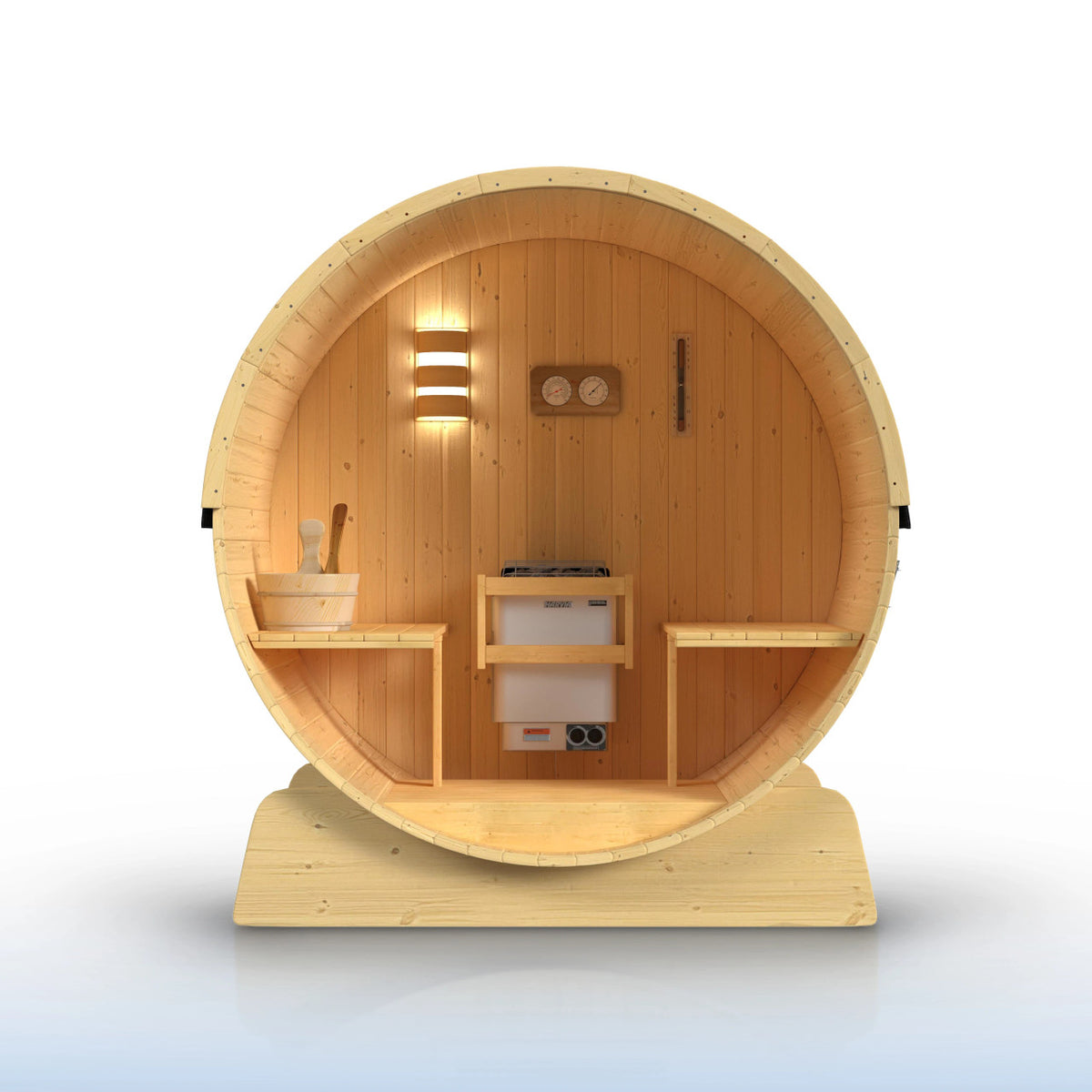 Anémona White Finland Pine Barrel Sauna - 3-4 Person