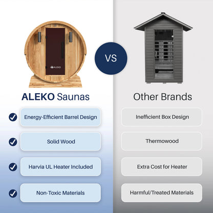 Liatris Red Cedar Barrel Sauna with Panoramic Window - 6-8 Person