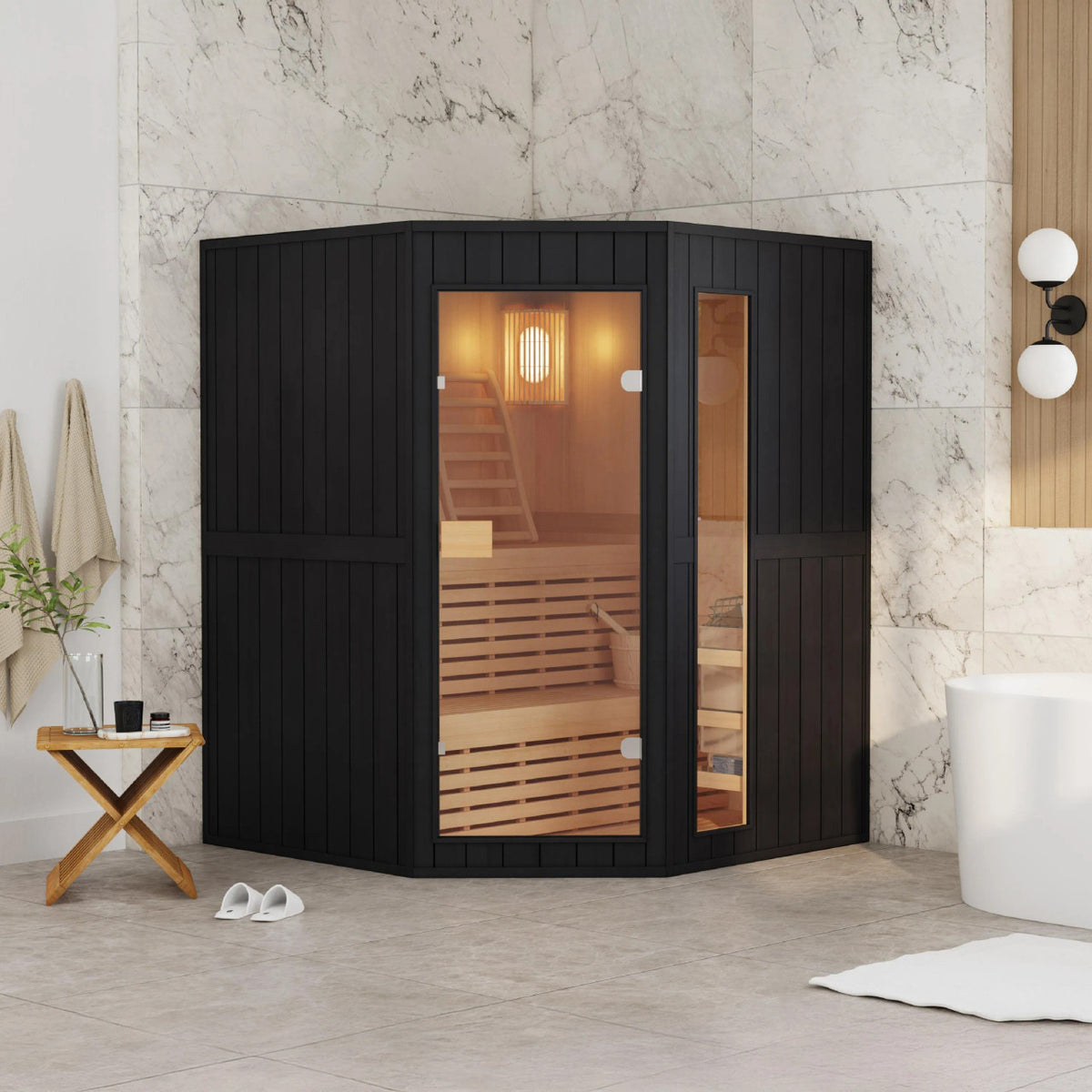 Viola Canadian Hemlock Traditional Indoor Sauna  - 3-4 Person