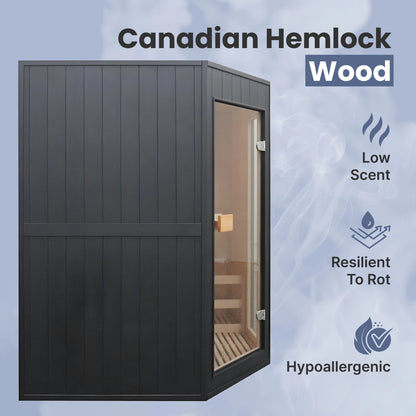 Viola Canadian Hemlock Traditional Indoor Sauna  - 3-4 Person