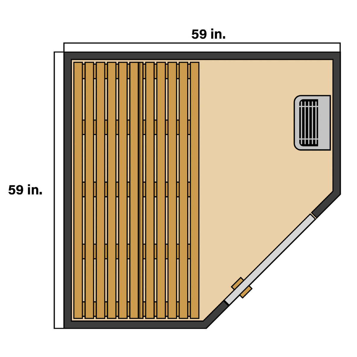Viola Canadian Hemlock Traditional Indoor Sauna  - 3-4 Person