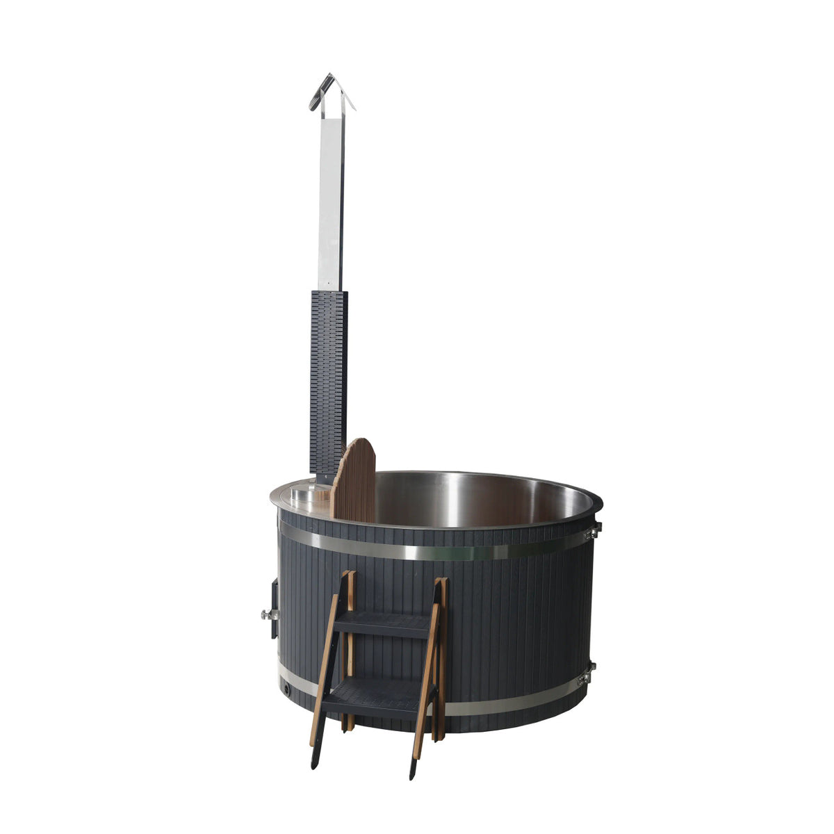 Stainless Steel Hot Tub & Cold Plunge Tub – Wood-Fired Heater – 3-5 People
