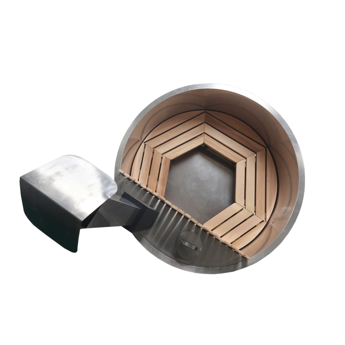 Stainless Steel Hot Tub & Cold Plunge Tub – Wood-Fired Heater – 3-5 People