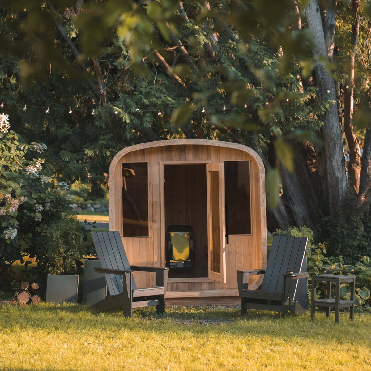 Arnica Rustic Cedar Square Sauna – 4 Person