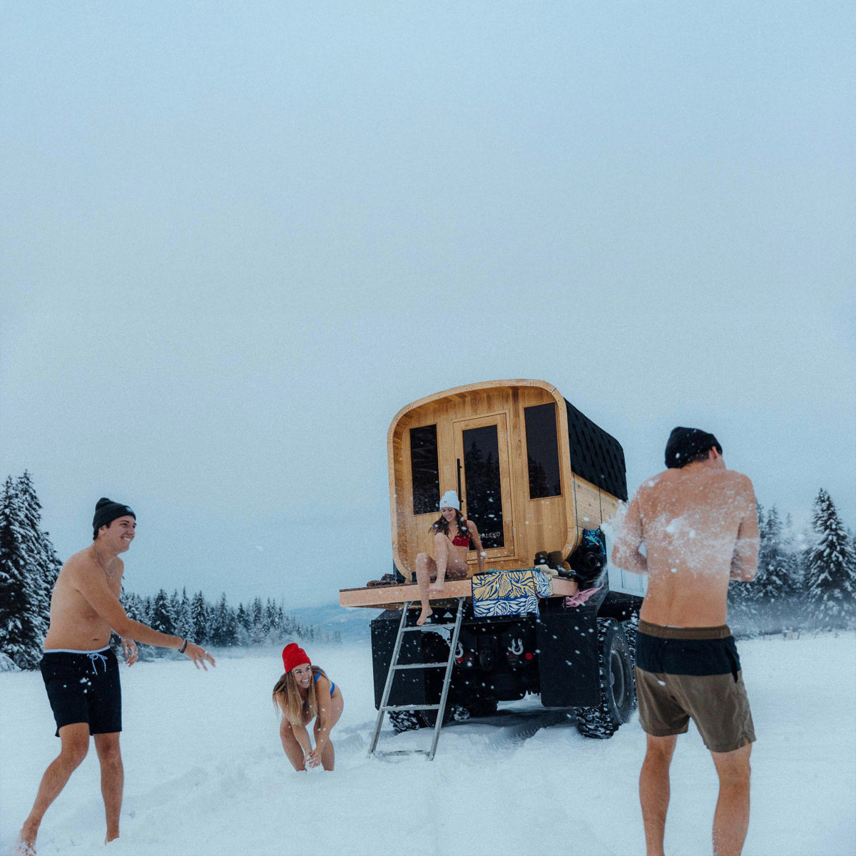 Arnica Rustic Cedar Square Sauna – 6 Person