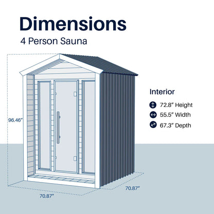Fiesta Outdoor Sauna – 3-4 Person