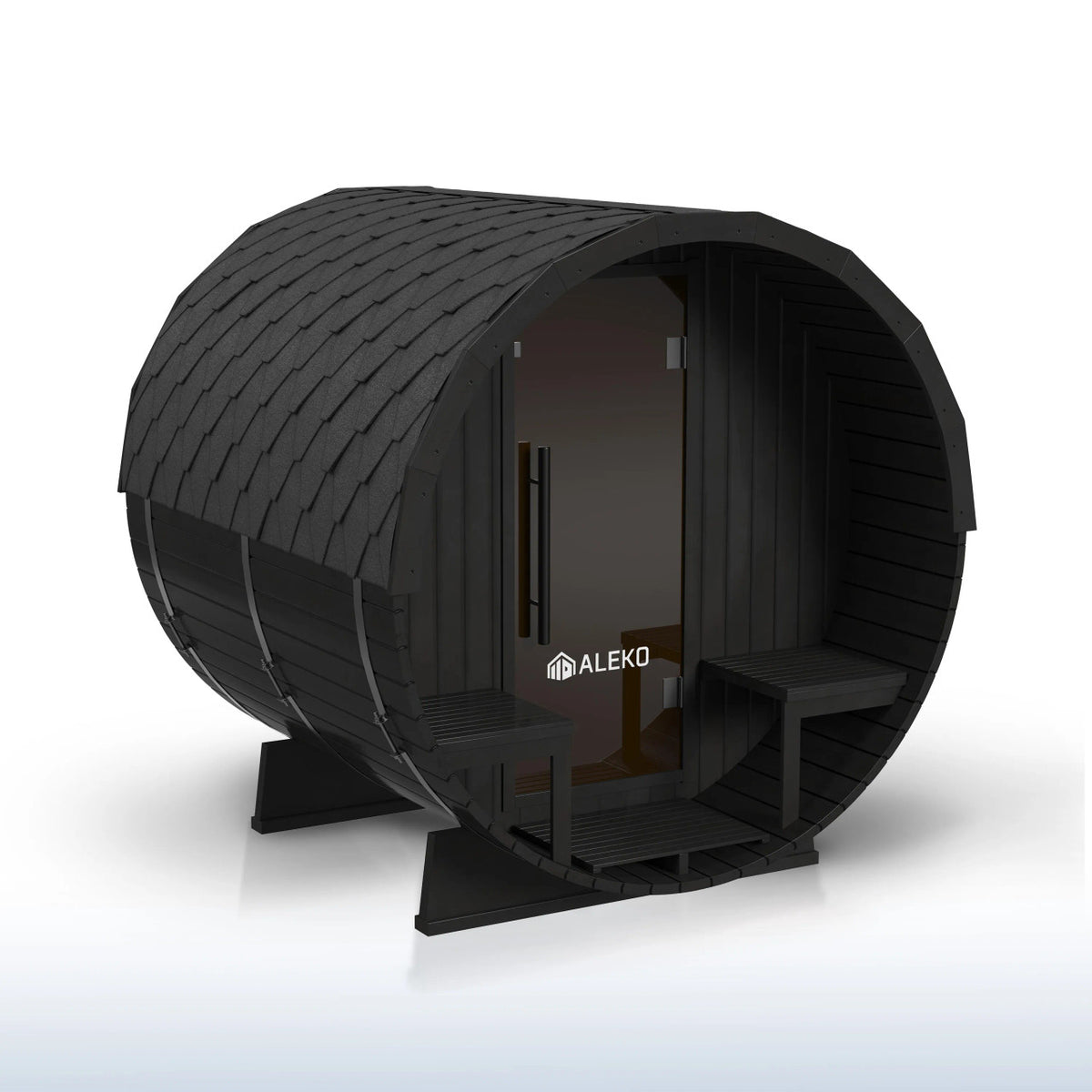 Aster Barrel Outdoor Sauna with Porch – 3-5 Person