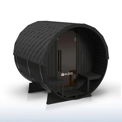 Aster Barrel Outdoor Sauna with Porch – 3-5 Person