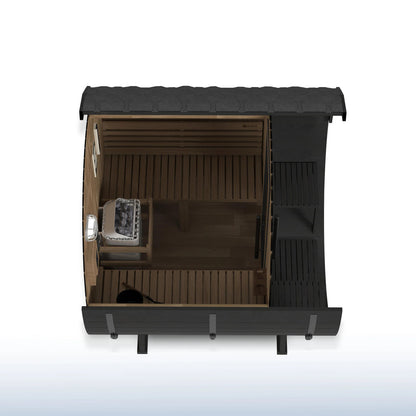 Aster Barrel Outdoor Sauna with Porch – 3-5 Person