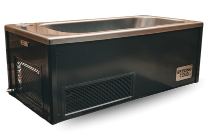 Summit all-in-one cold plunge, studio view showing the stainless rim and integrated chiller vent