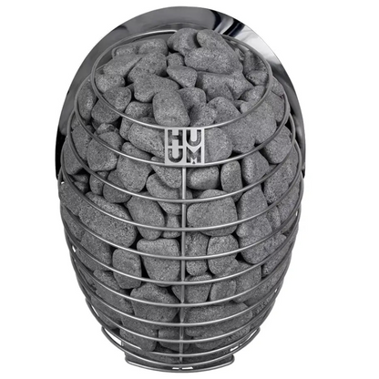 Auris Two outdoor cedar sauna, HUUM Drop heater option with stones