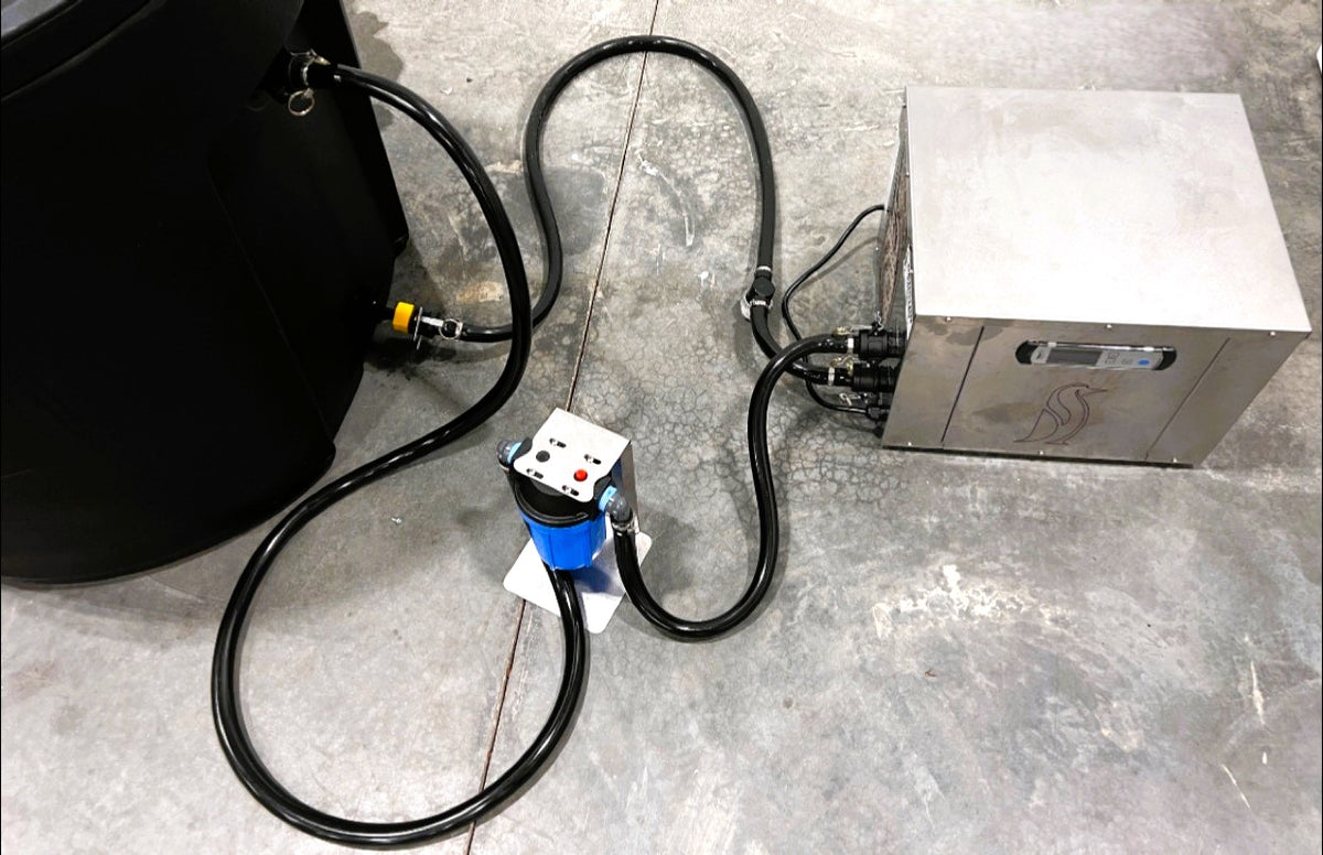 300 and 500 barrel kit set up with the chiller