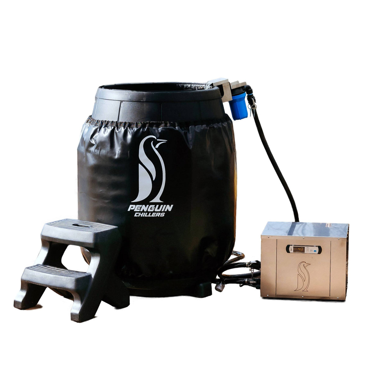 Barrel Chiller Cold Therapy Package contents on white
