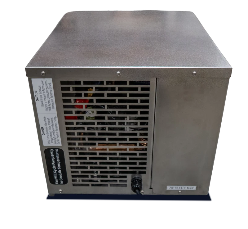 Outdoor ½ HP High Efficiency Water Chiller, three quarter view