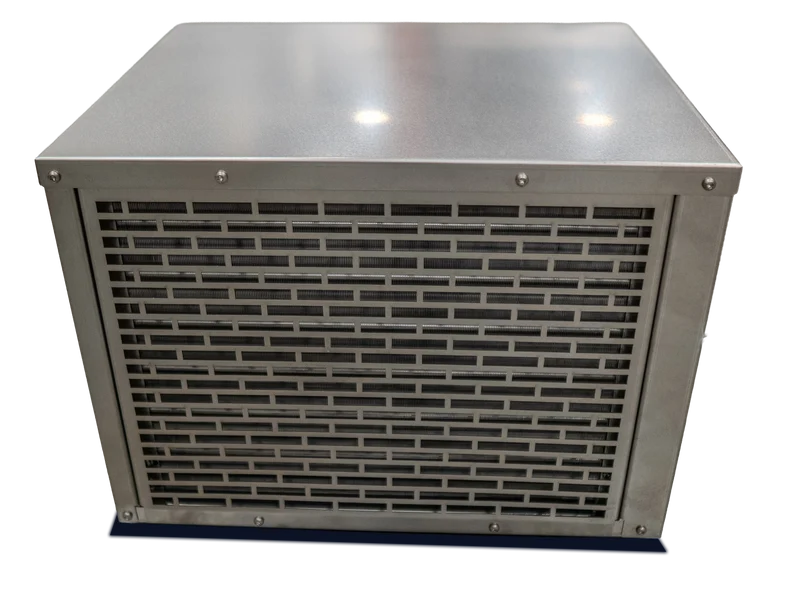 Outdoor ½ HP High Efficiency Water Chiller, rear view showing connections