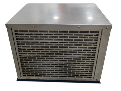 Outdoor ½ HP High Efficiency Water Chiller, rear view showing connections